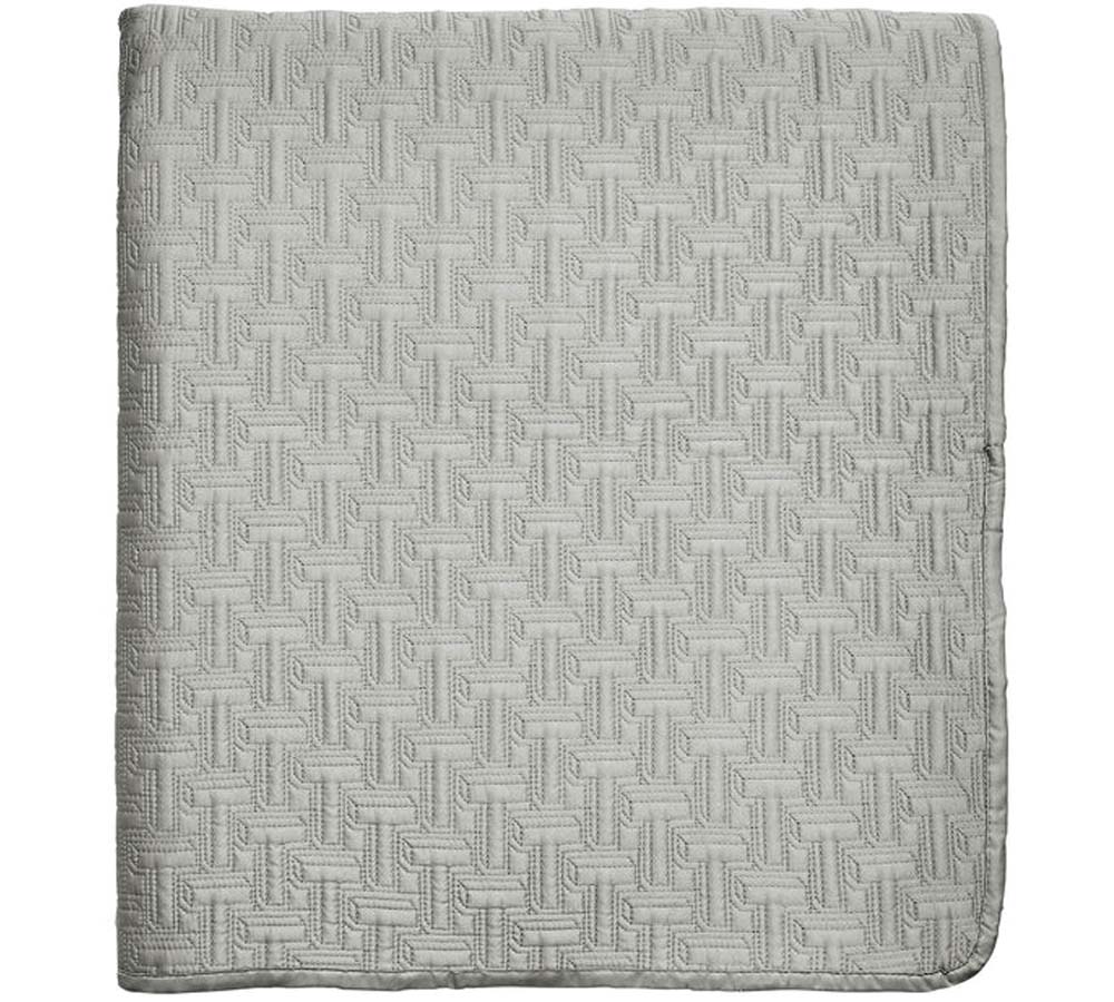 T Quilted Silver Throw